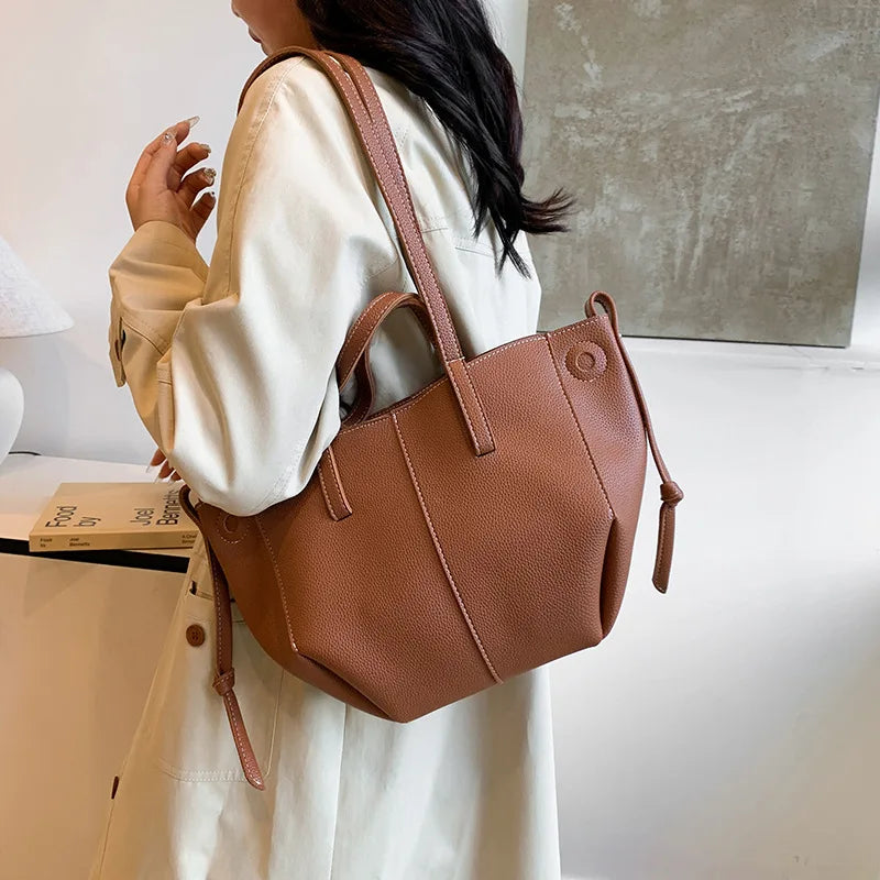 TRAVEASY Brand 2026 New Luxury Bags Designers Magnetic Closure Women's Bag PU Leather Large Capacity Tote Bag for Ladies