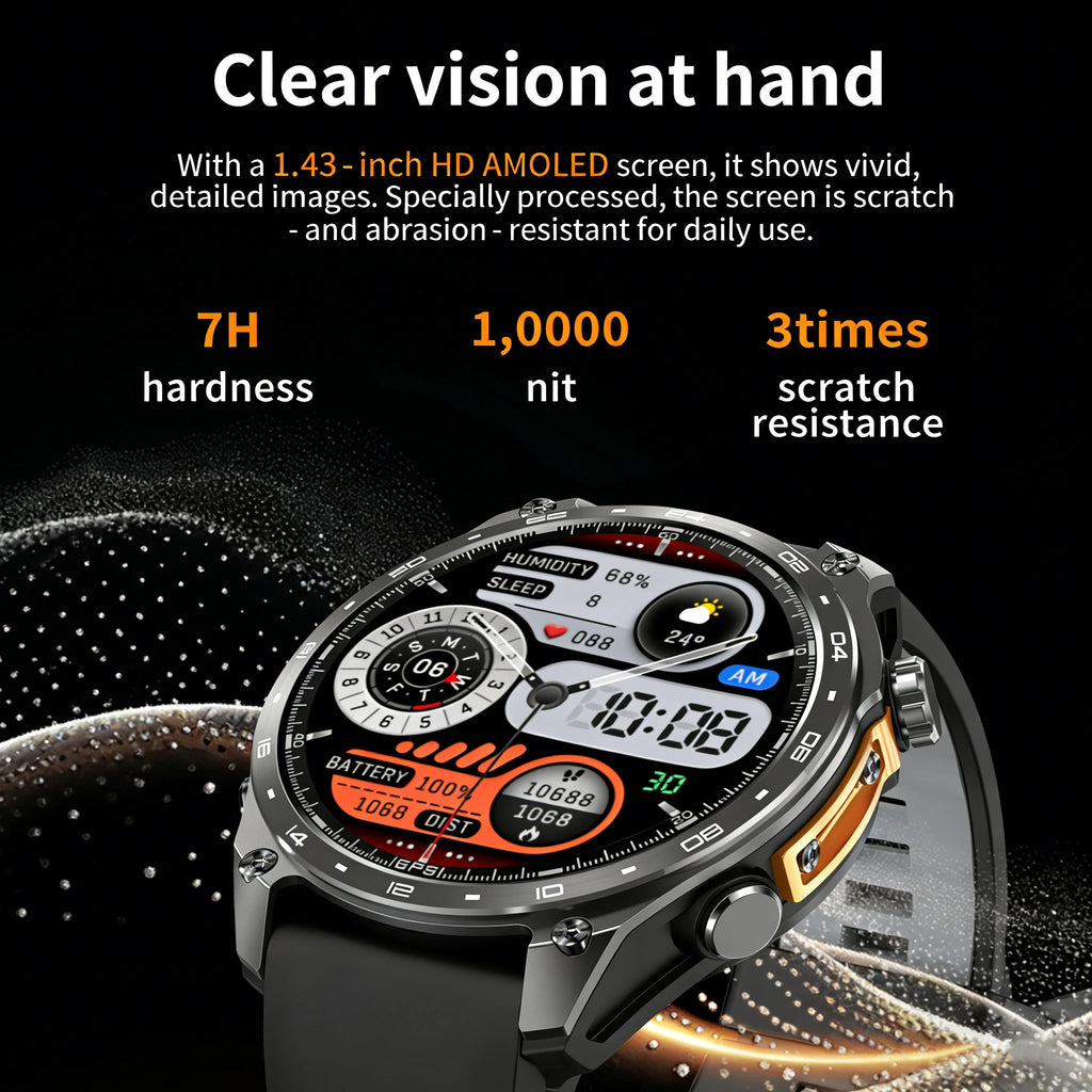 GPS Smart Watch for Outdoor HD300Pro Sports Watch Offline Map 5.4Bluetooth Call Waterproof Health Travel Smartwatch