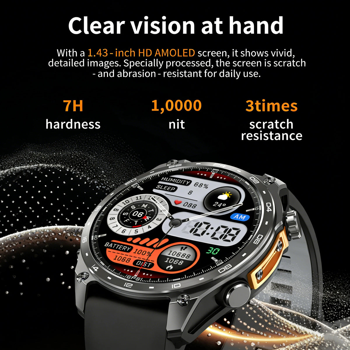 GPS Smart Watch for Outdoor HD300Pro Sports Watch Offline Map 5.4Bluetooth Call Waterproof Health Travel Smartwatch