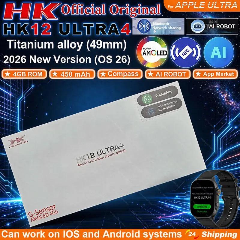 Smartwatch HK12 Ultra 4 con display AMOLED
