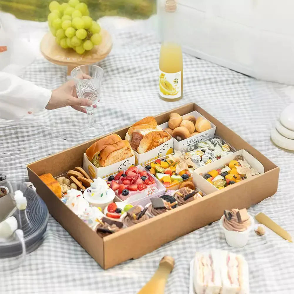 2 Stück Einweg-Pappbehälter für Take-away | Für Hähnchen, Salat & Bento-Mittagessen | Partyzubehör