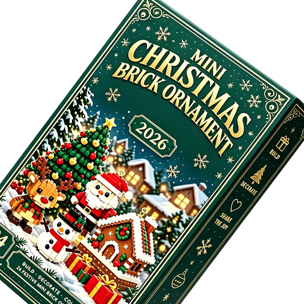 Calendario dell'Avvento di Natale 24 giorni Mini ornamenti in mattoncini Regalo unico per il conto alla rovescia con blocchi da costruzione fai-da-te Decorazione natalizia per la casa