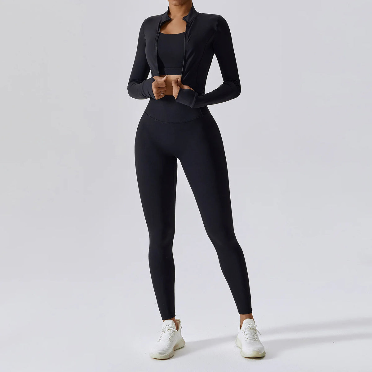 Conjunto de yoga de mujer, 3 piezas, top y leggings