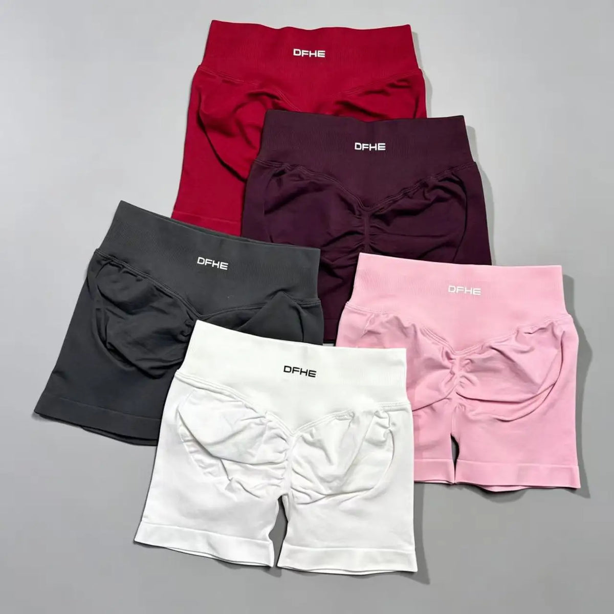 Pantaloncini yoga donna in nylon a vita alta