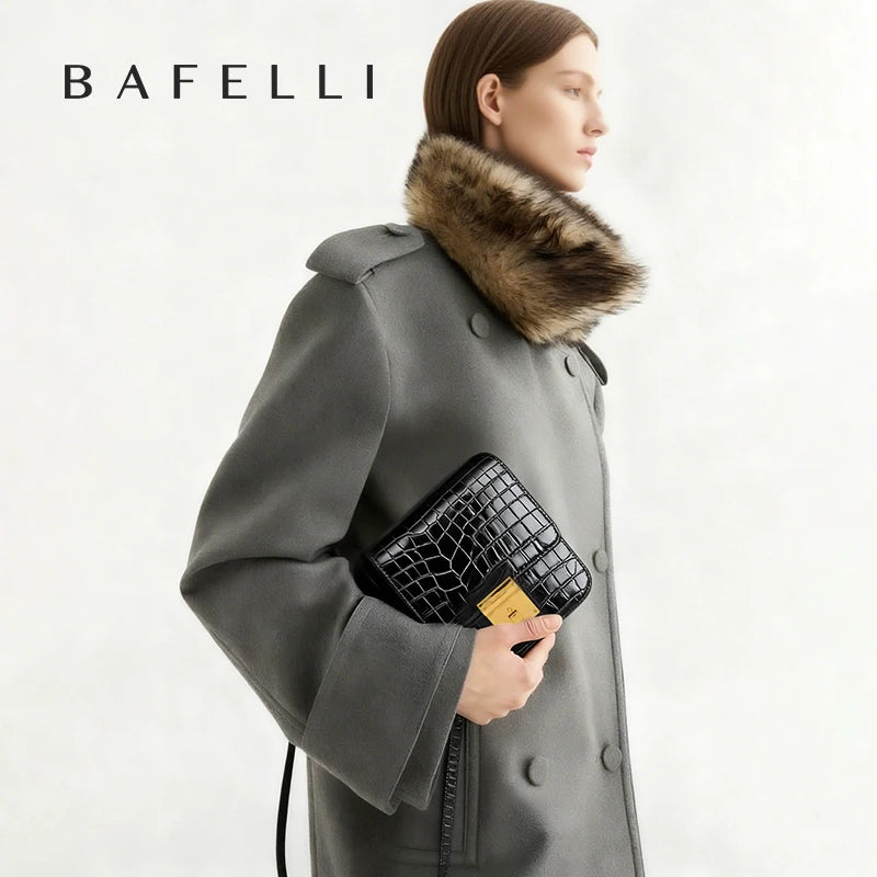 BAFELLI WOMEN BAGS FASHION 2026 LEATHER MINI BOXY BAG CROSSBODY ORIGINAL DESIGNER LUXURY SHOULDER SADDLE MESSENGER FEMALE