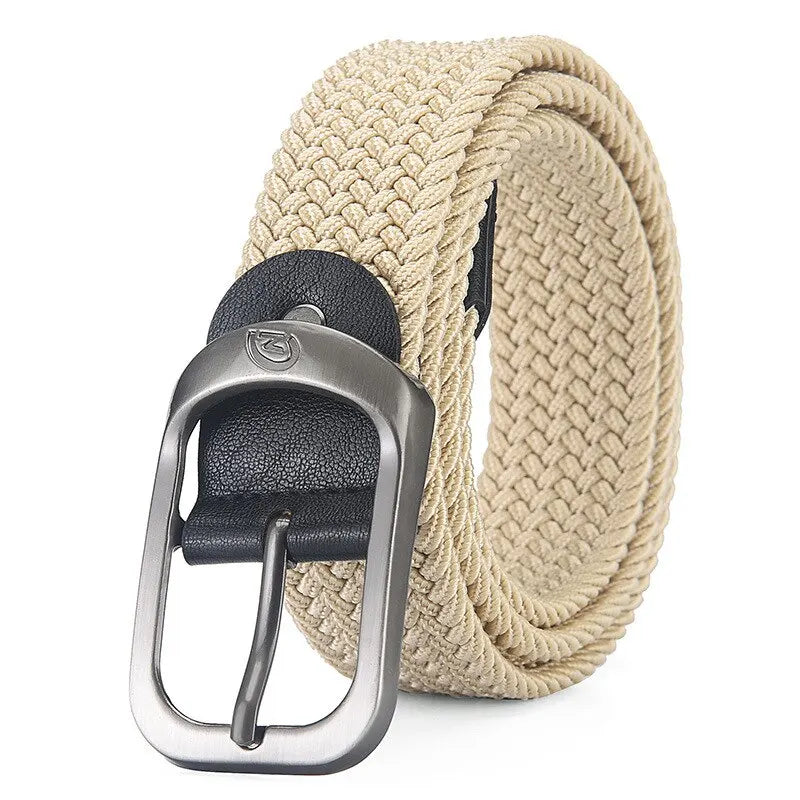 Men's Casual Woven Elastic Belt, Outdoor Sports Belt for Women, No-Punch Climbing Work Belt, Fashion Belt for Men and Women
