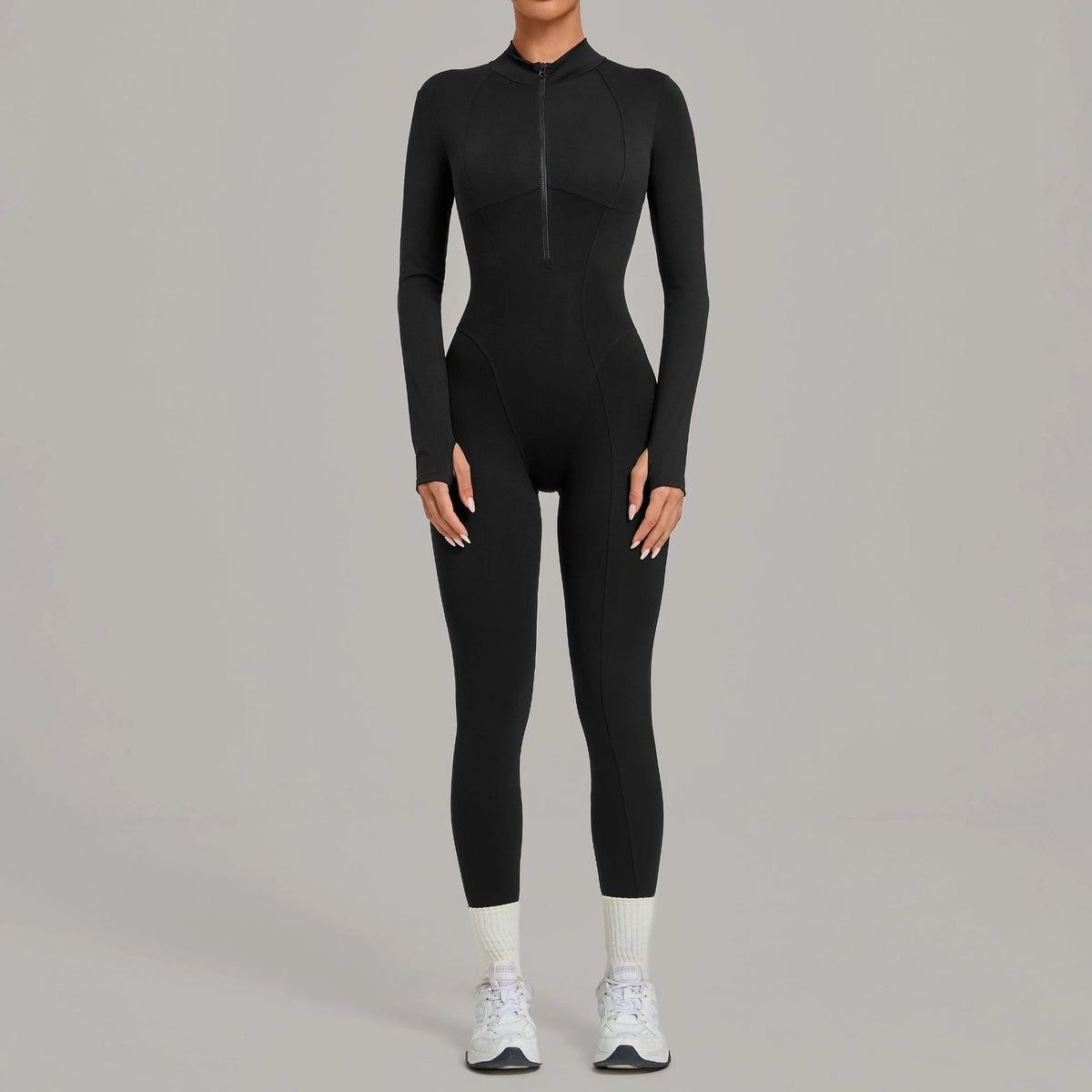 Sportoverall für Damen, langärmelig, mit Reißverschluss