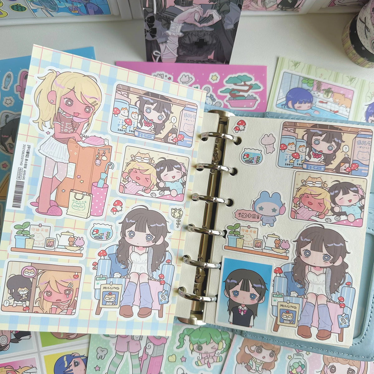 Autocollants coréens mignons, doux et cool, autocollants japonais de filles de Shibuya, autocollants de personnages kawaii, carnet, journal intime, scrapbooking, autocollants DIY