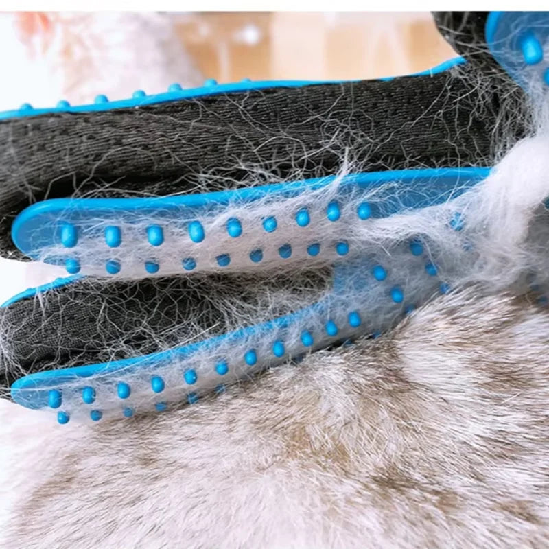 Kit de aseo para perros, gatos y conejos, cepillo de doble cara, guante de limpieza para el baño, eliminación de pelo suelto y enredos