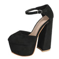 Scarpe Mary Jane donna Liyke nere con maxi plateau