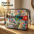 1 trousse de premiers secours en PVC transparent, pochette de voyage imperméable pour médicaments, organisateur de maquillage et de cosmétiques avec fermeture éclair, trousse de toilette pour femme