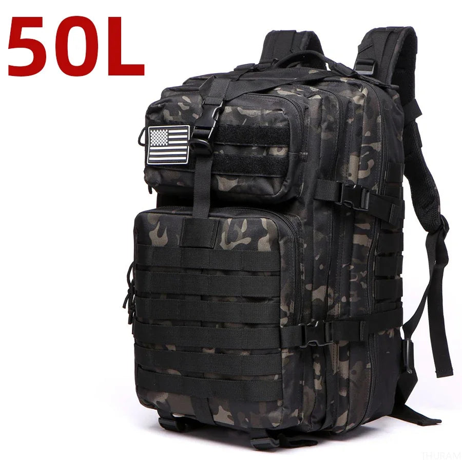 25L/50L Sturdy Nylon Waterproof Tactical Sports Trekking Fishing Hunting Camping Hiking Bag Backpack Outdoor Rucksacks