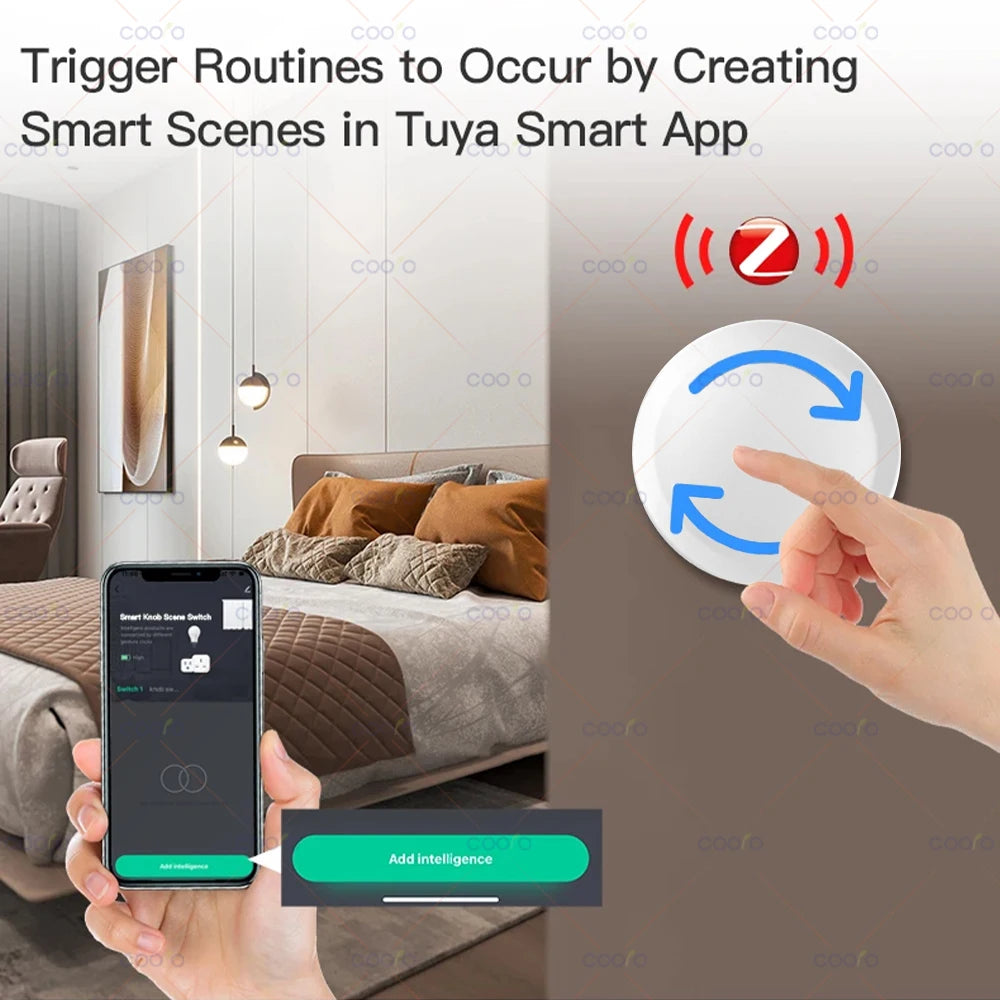Pulsante rotante Zigbee 3.0 per scene Tuya