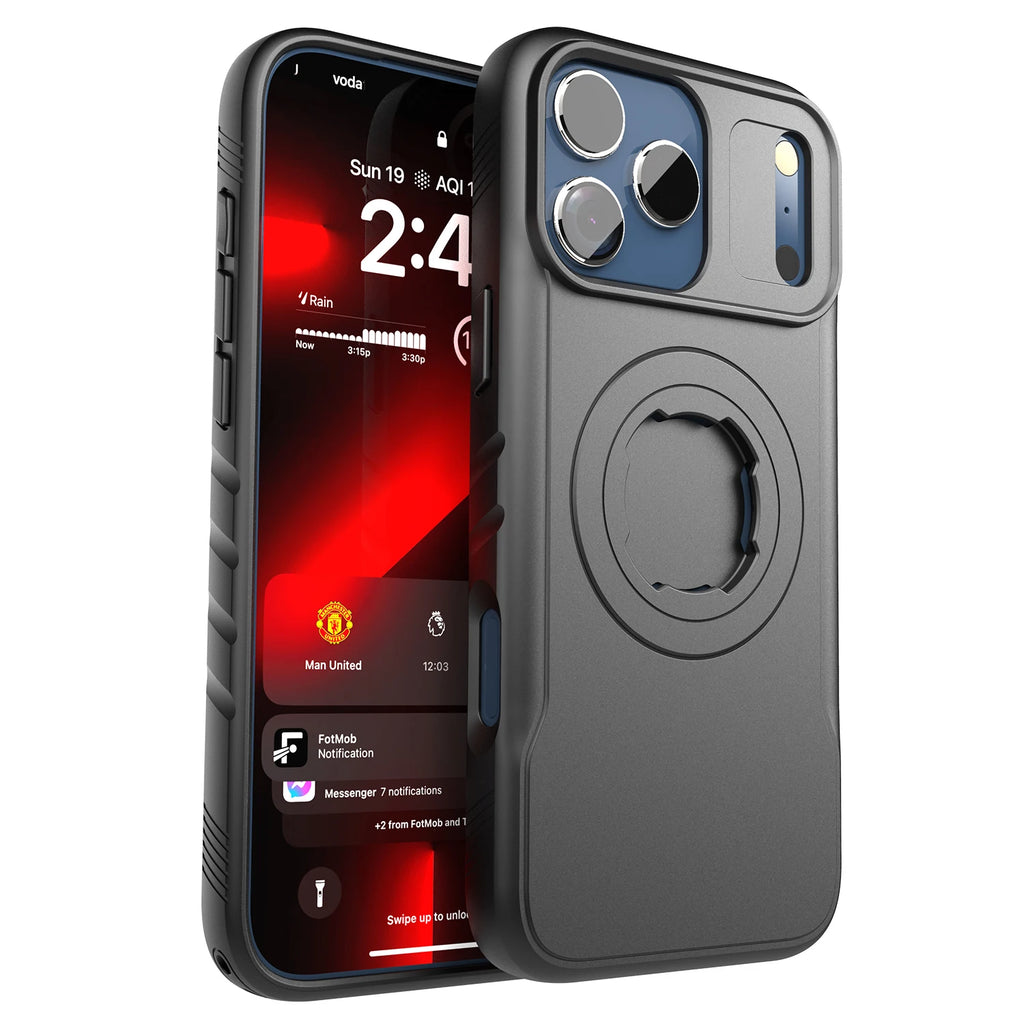 Motorcycle Holder Magnetic Shockproof Case for iPhone 18 17 16 15 14 ProMax with Lock-in System Design for Quad-style Bike Mount