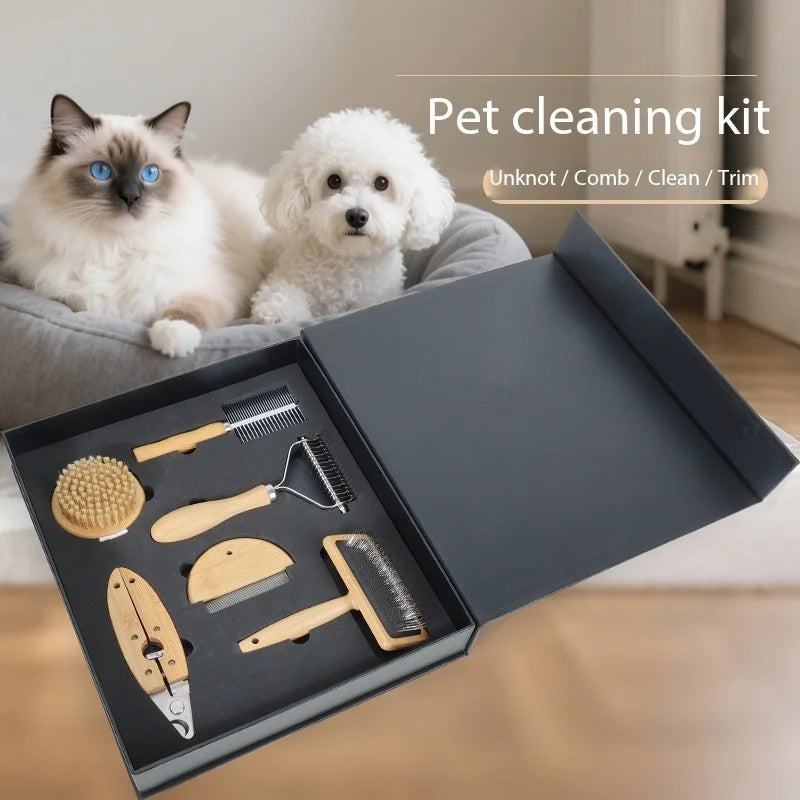 Tierpflege-Set für Hunde und Katzen All-in-One Haarpflege-Bürstenset für Fellwechsel & Pflege