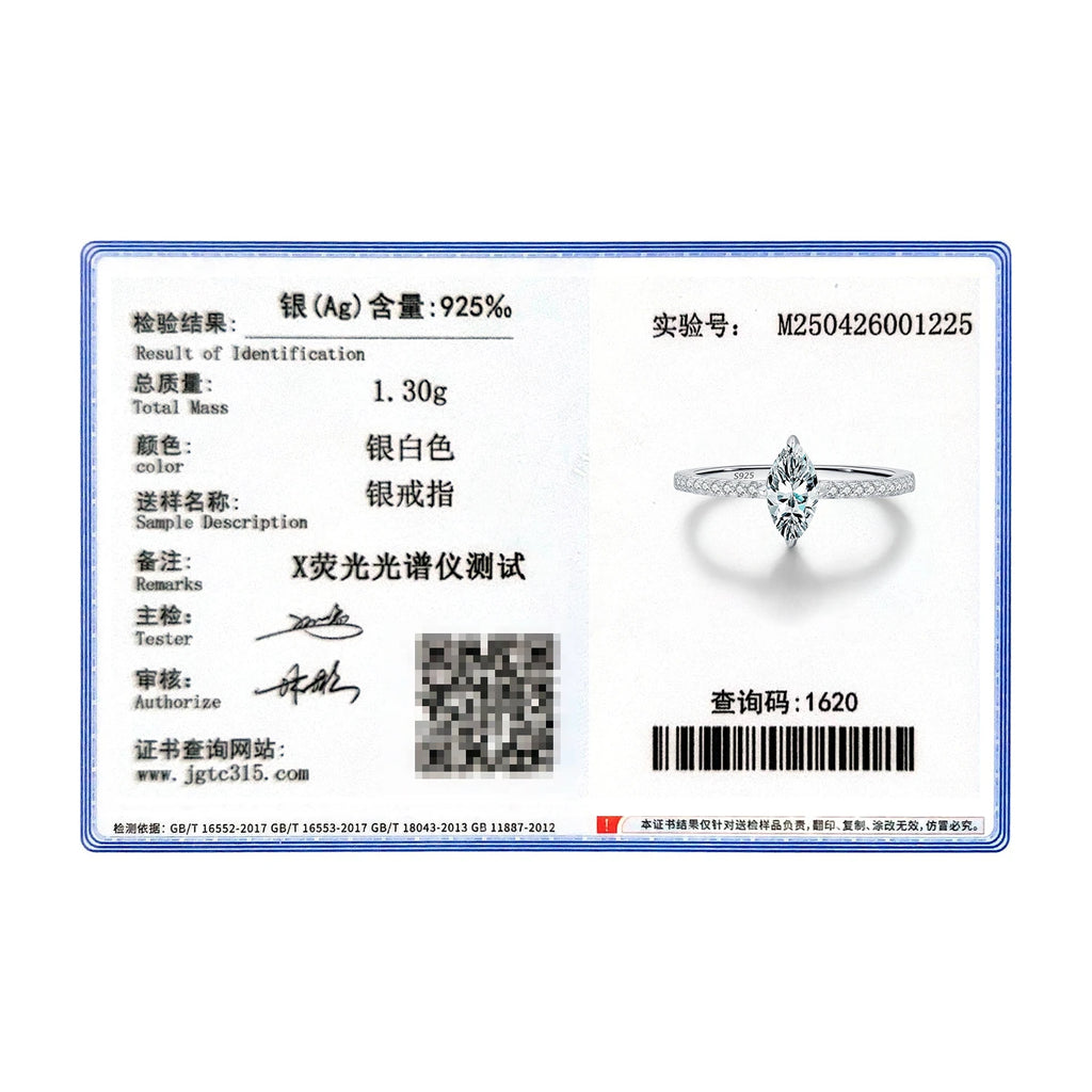Anello in argento 925 con moissanite taglio rombo