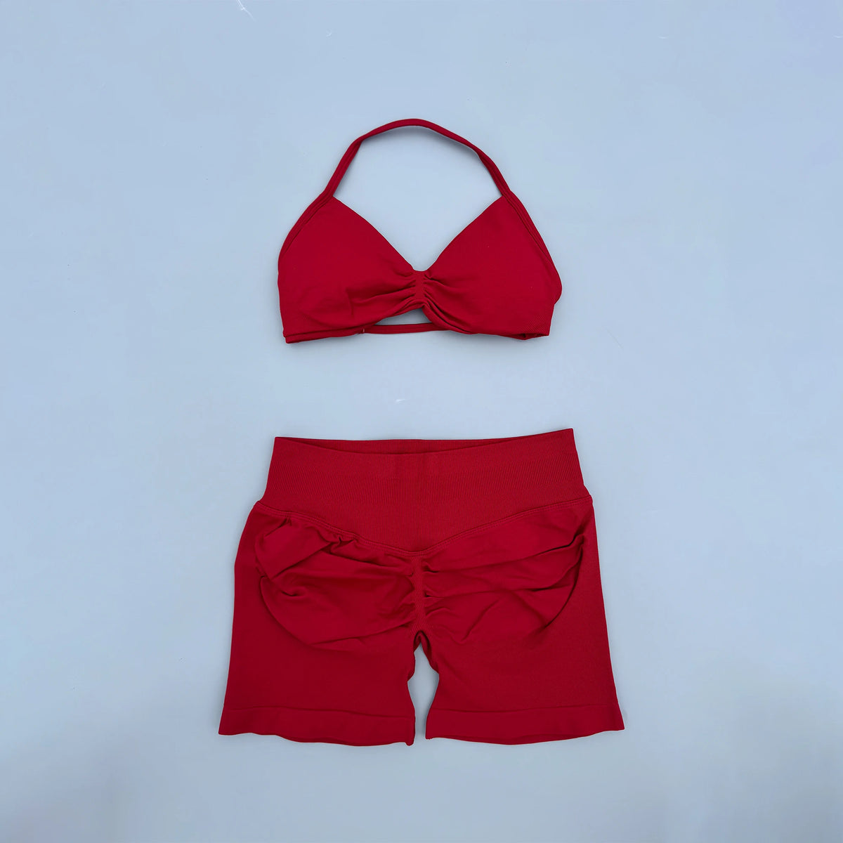 Conjunto de yoga de mujer, 2 piezas, top y pantalón corto