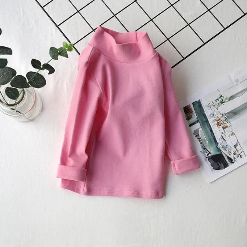 Kids’ Cotton Long-Sleeve Turtleneck Top