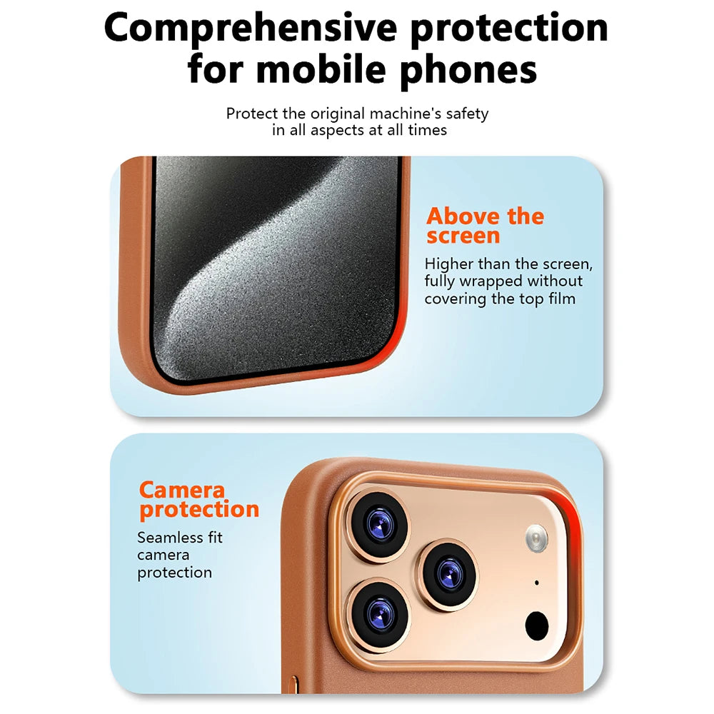 For Magsafe Leather Phone Case For iPhone 18 Pro Max Cover Magnetic Wireless Charging Shockproof Cover Accessories