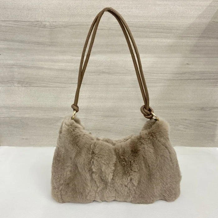 NEW Women Winter Real rabbit Fur Handbag Luxury Genuine rabbit Fur Party Bag Tote Designer High Quality Real Fur Handbags Female