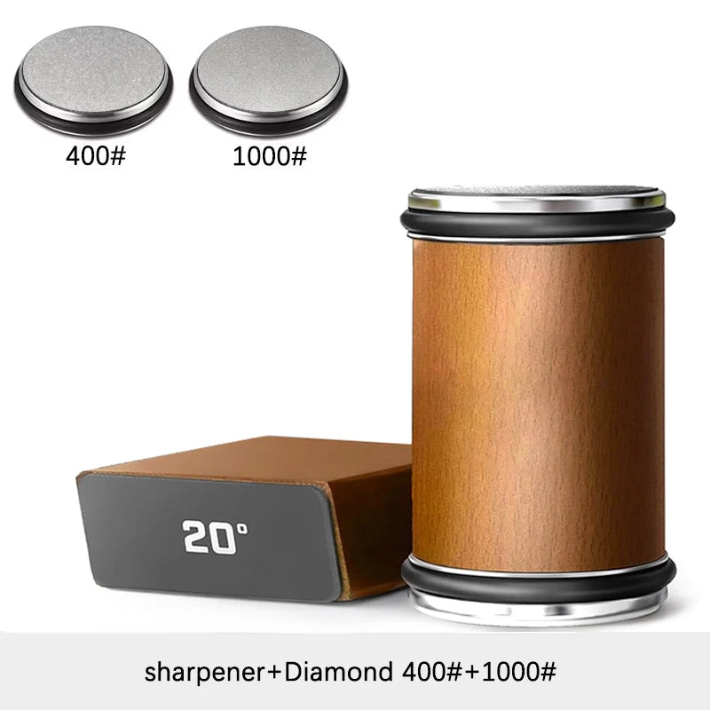 Niiruo Roll-Messerschärfer-Set, doppelseitiger Diamant-Messerschärfer mit magnetischem Schleifwinkel von 15/20°, Wetzstein-Set für Küchenmesser
