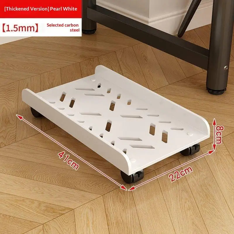 Adjustable Under-Desk Computer Tower Stand with Wheels