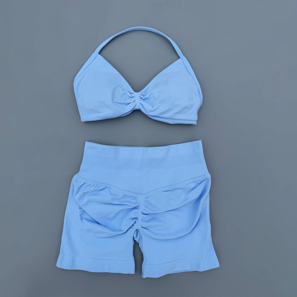 Conjunto de yoga de mujer, 2 piezas, top y pantalón corto