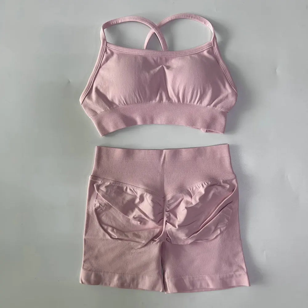 Ensemble yoga femme, haut et short