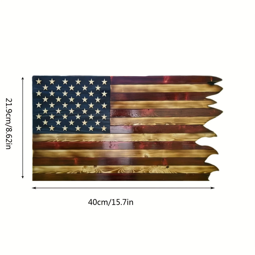 Decorazione in legno con bandiera statunitense ondulata, 8 × 15 pollici