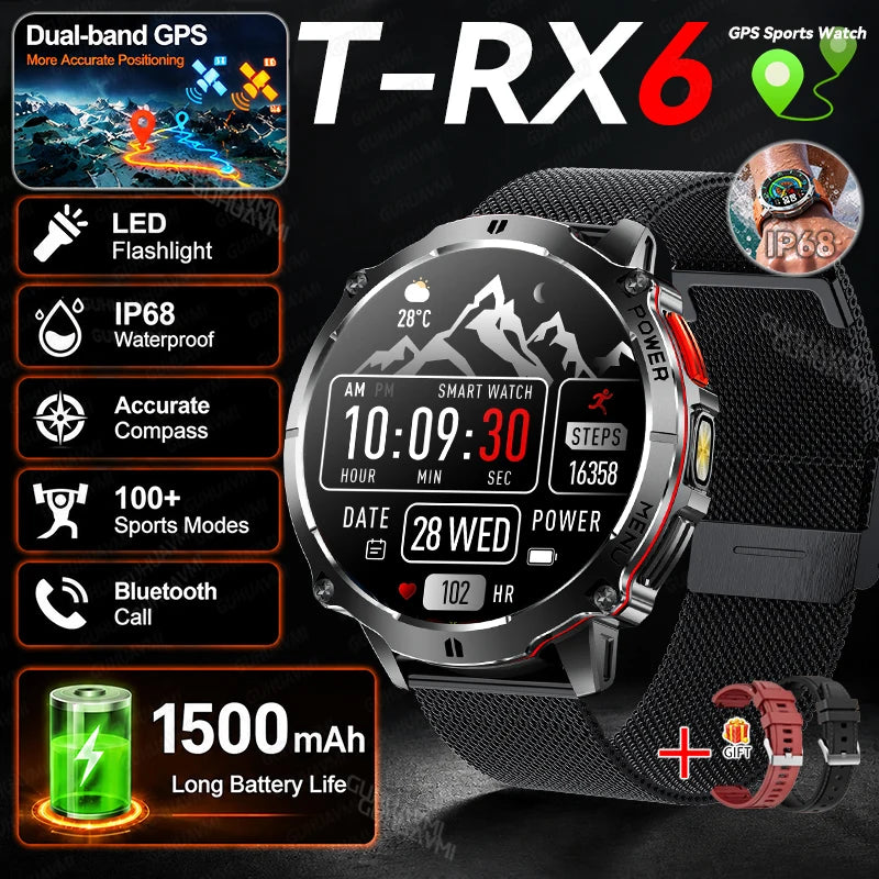 T-RX6 Ultra GPS Sports Smartwatch with Compass