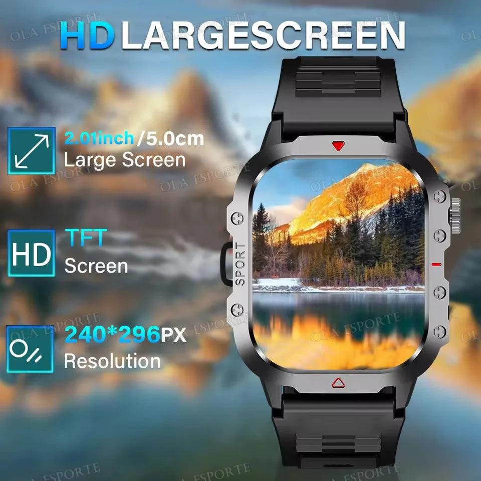 GPS Outdoor Smartwatch with Flashlight and Bluetooth Calling