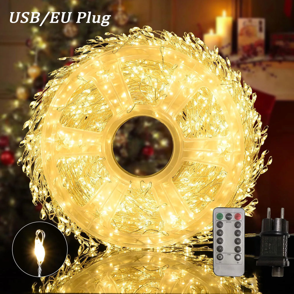LED-Knaller-Lichterkette, Lichtergirlande, Feenlichter für Weihnachtsbaum, Hochzeitsparty, Weihnachtsdekoration für den Außenbereich 2026