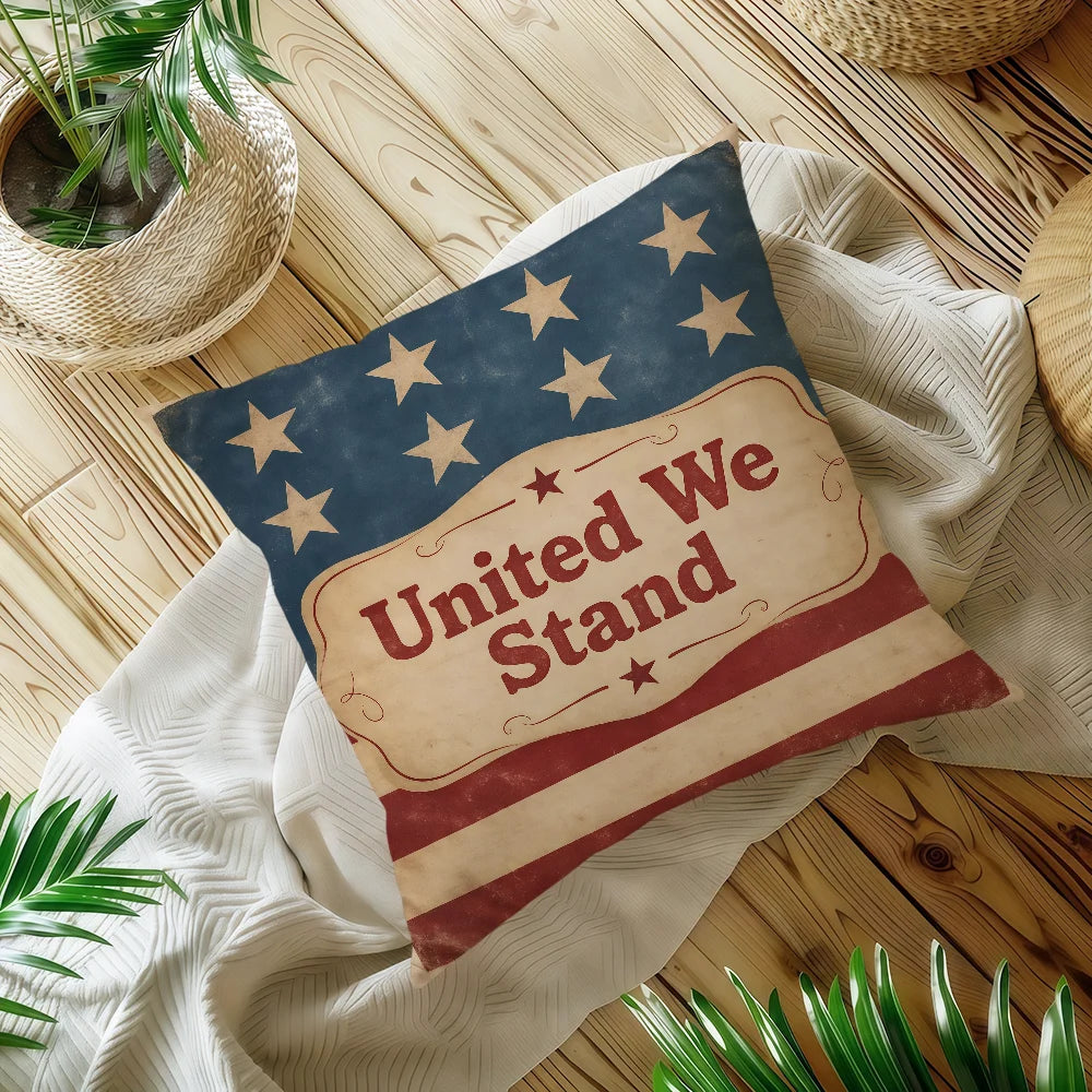 Funda de cojín de la bandera estadounidense «Una nación bajo Dios», funda de almohada suave de doble cara para sofá, decoración para el hogar, sala de estar y cama, regalo para el hogar