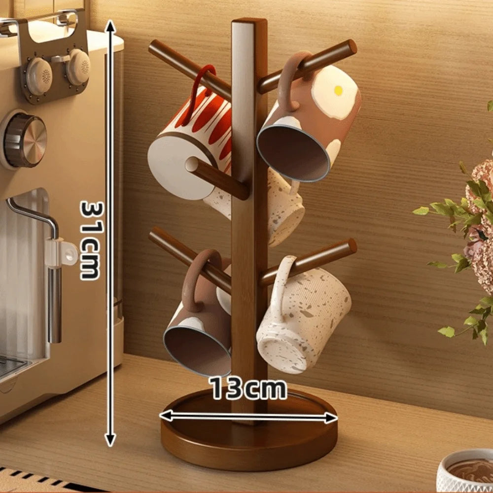 Soporte para tazas de café en forma de árbol, 4/6 ganchos, ahorrador de espacio, estante de exhibición colgante multifuncional, decoración de cocina, organizador de almacenamiento