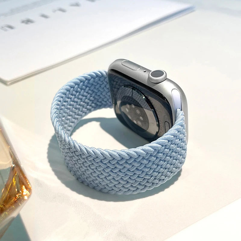 Braided Solo Loop Strap For Apple Watch Bands 46mm 44mm 40mm 45mm 41mm 42mm Correa Bracelet iWatch Series 12 11 10 9 SE 8 7 6 5