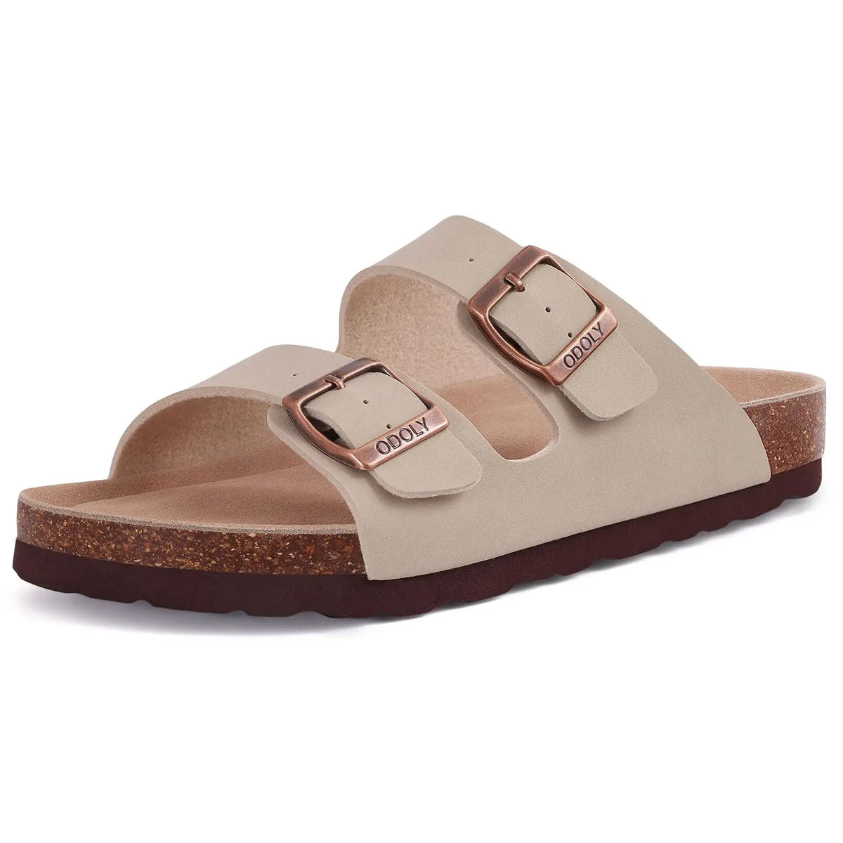 Asgard Women's Cork-Sole Clog Slippers, Fashionable Cow Suede Flat Mules with Adjustable Buckle, Men's Leather Potato Shoes, Beach Sandals