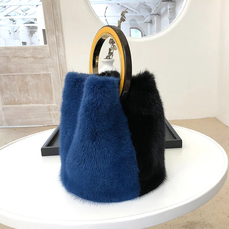 Luxury Designer Handbags Bag Mink Fur Bags for Women Square Bag Shoulder Bags Woman Luxury 2026 Ladies Hand Bag Women's Bag