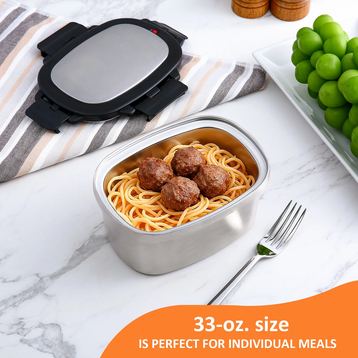 Fiambrera térmica aislada al vacío KOOMADE con bolsa térmica, acero inoxidable 304, caja bento dividida a prueba de fugas, mantiene el calor 4h y el frío 8h, recipiente de comida portátil para oficina y pícnic