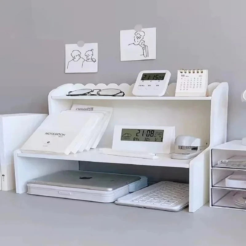 Wooden Two-Tier Desktop Storage Rack