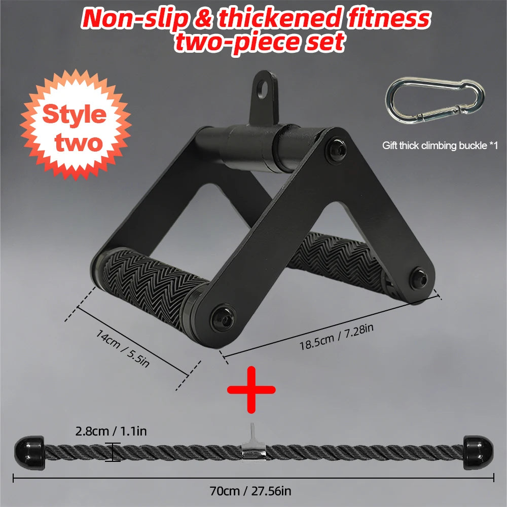 Triceps Rope and 360° V Handle Set for Home Gym Machines