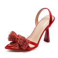 Sandali slingback donna Liyke a punta con fiocco luminoso