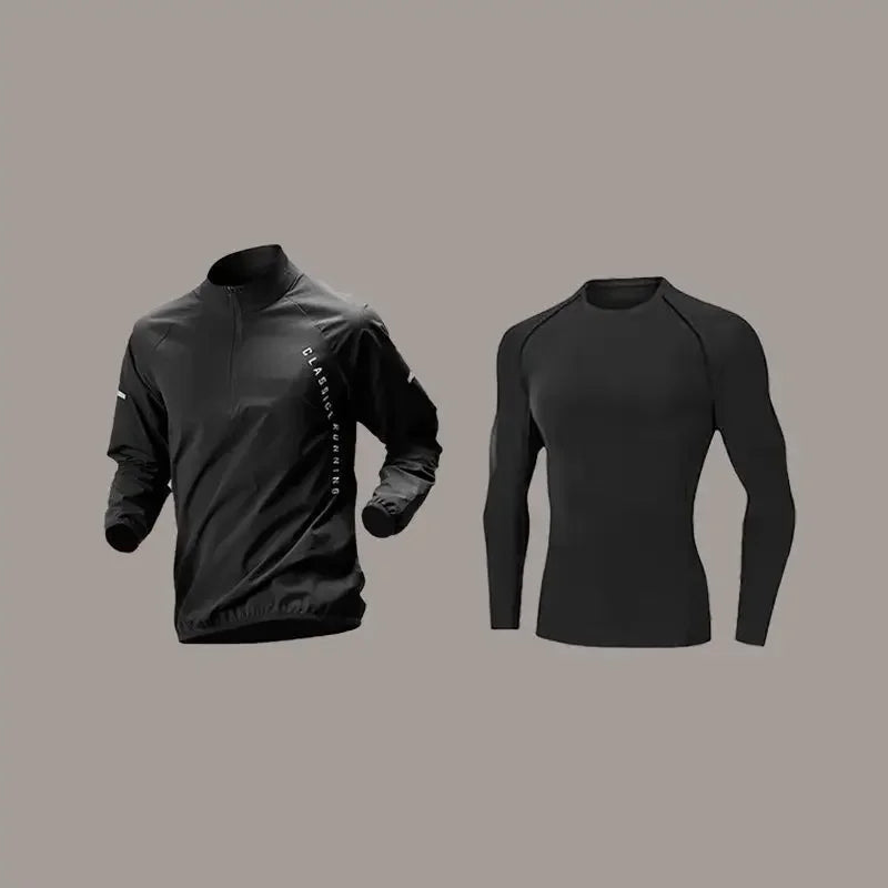 Completo sportivo con zip e maniche lunghe