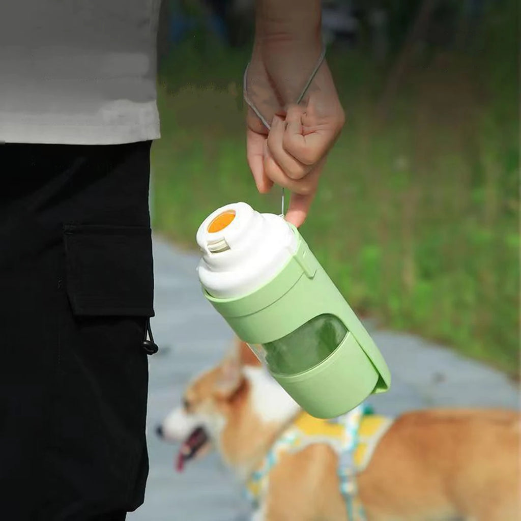 Gourde portable pour chien et chat avec compartiment de stockage pour nourriture et eau, abreuvoir pour chiots et animaux de compagnie, accessoires de voyage pour animaux