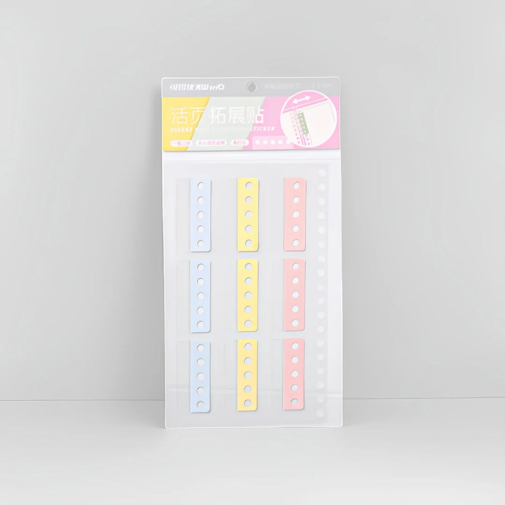 1pc self-adhesive binding hook stickers with round holes - Loose page storage labels for DIY notebook diary photo storage boxes