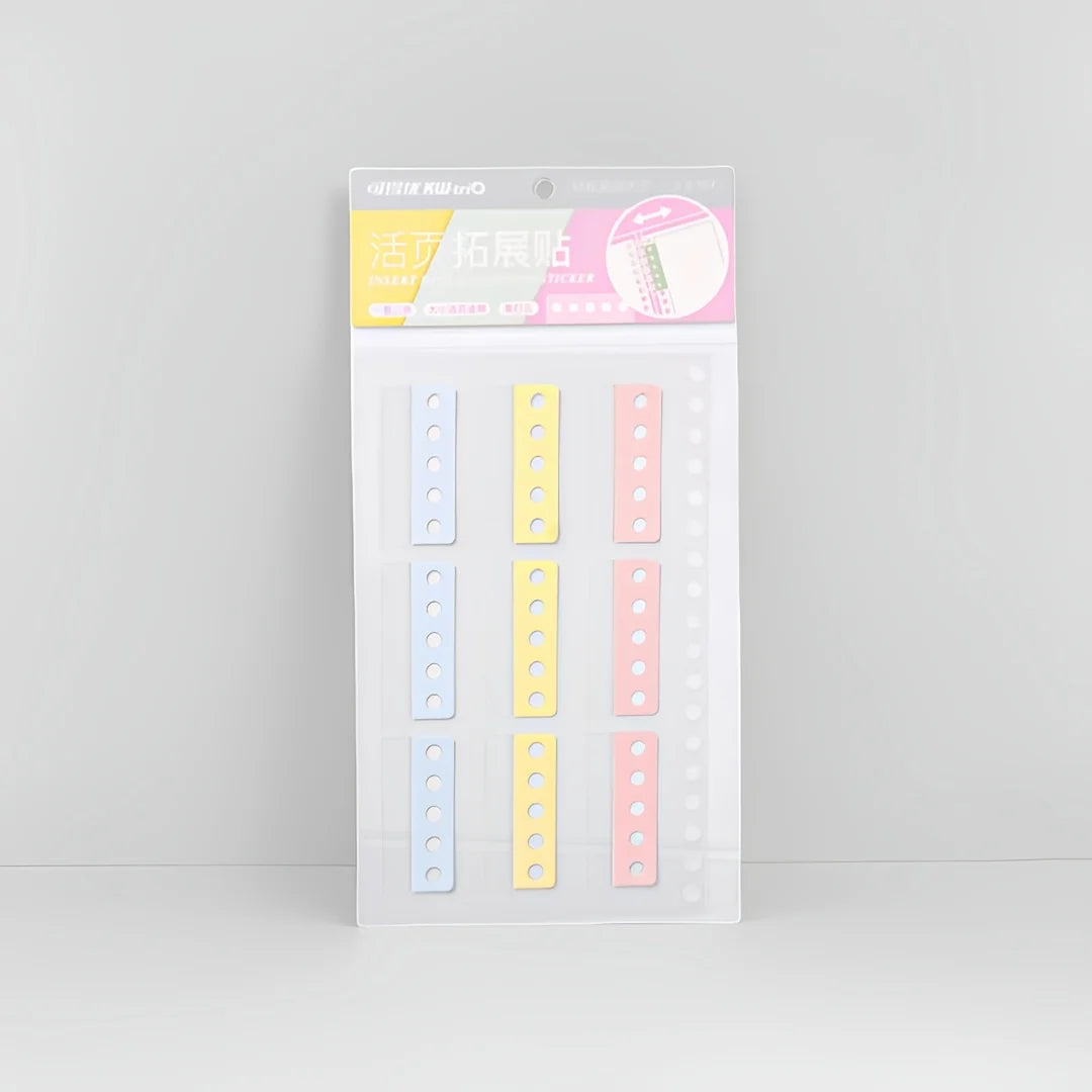 1pc self-adhesive binding hook stickers with round holes - Loose page storage labels for DIY notebook diary photo storage boxes