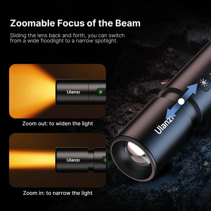 Ulanzi LM07 Videography Flashlight 2000mAh 2000K-8000K Bi-Color Video Light for Indoor Outdoor Illumination Ambience Light