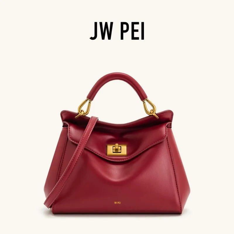 JW PEI Lucia Top-Handle Bag Luxury Designer Crossbody Shoulder Bag for Women Elegant Turn Lock Vegan Leather Messenger Purse 03