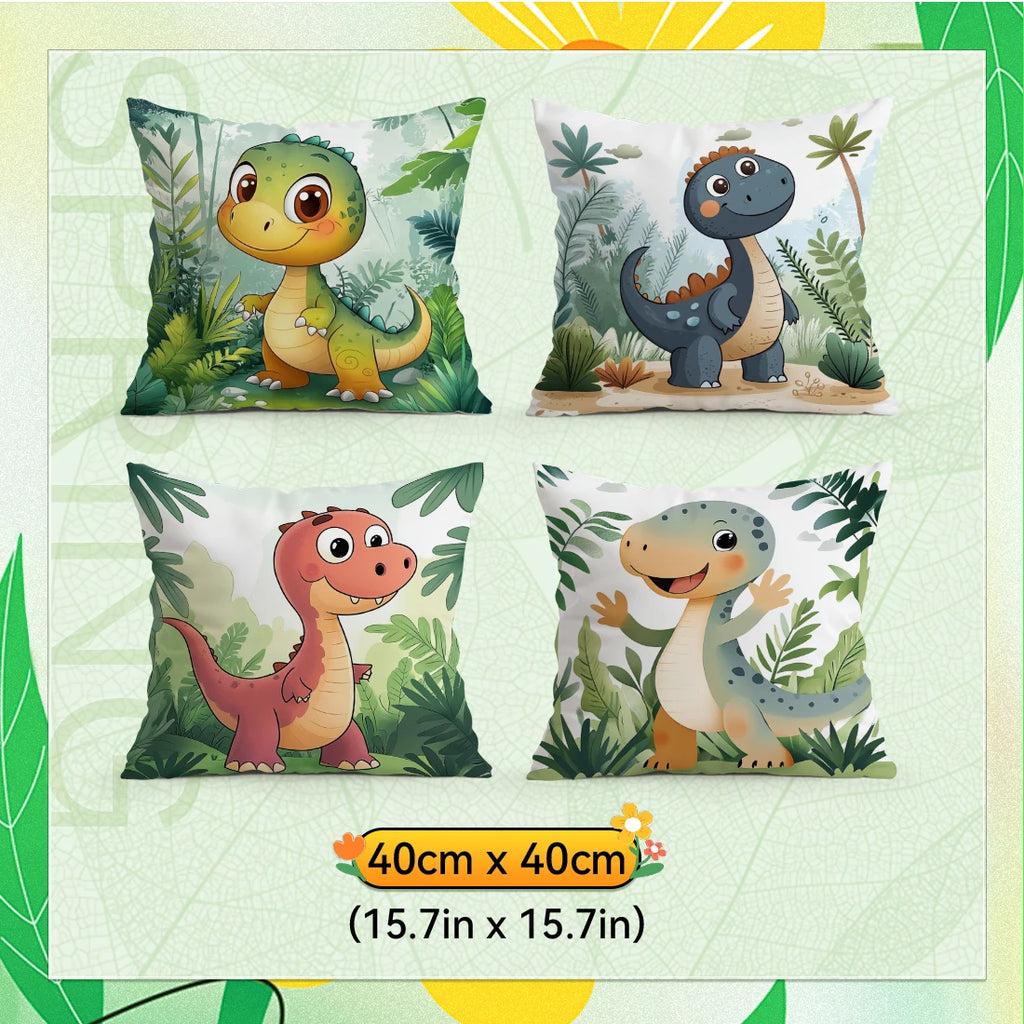 Cute Dinosaur Cushion Pillowcase Printed Polyester 40/45/50cm Throw Pillowcover Decorative Sofa Cushion Pillowslip Home Decor