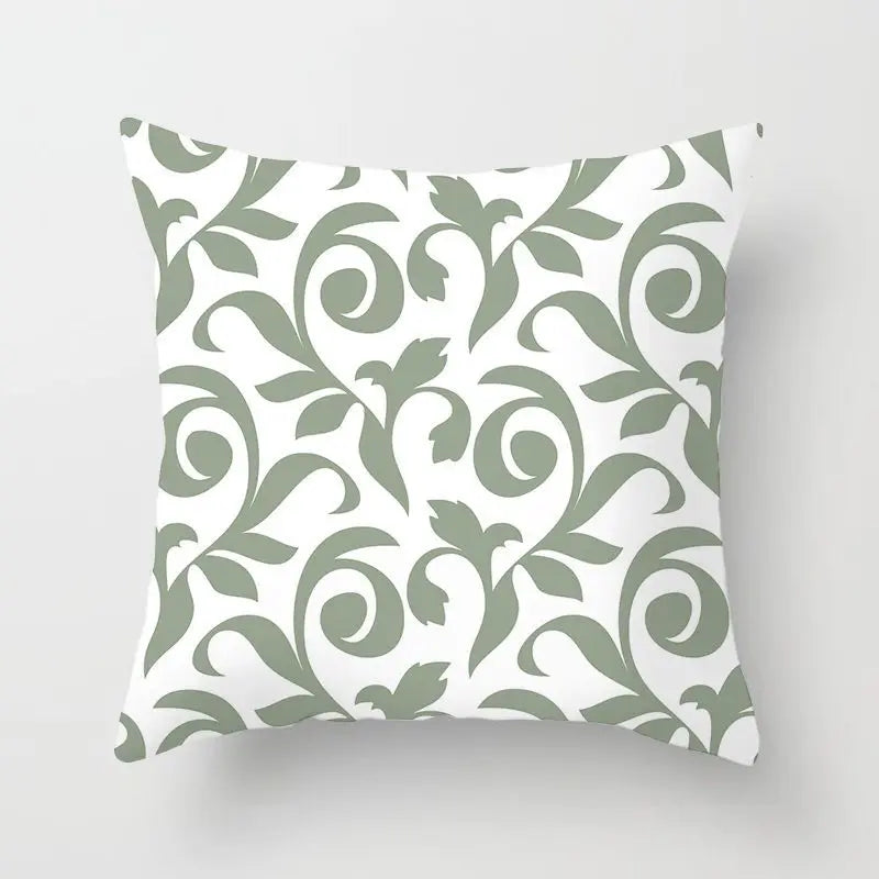 Housses de coussin à imprimé vert menthe douce, motif artistique frais, taie d'oreiller géométrique, housse de coussin décorative tendance 45*45cm