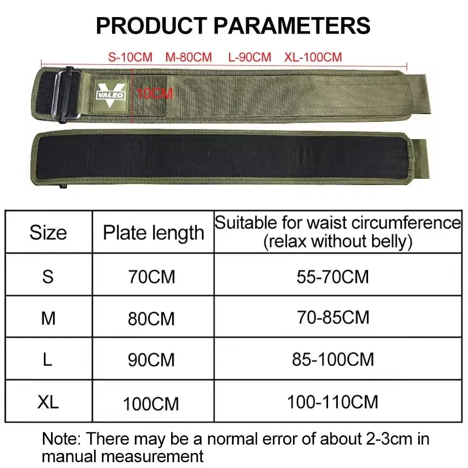 Adjustable Weightlifting Belt with Metal Buckle
